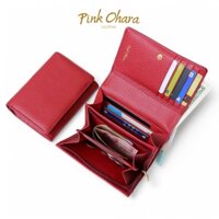 Ví Nữ Gấp Da Bò Thật Nhiều Ngăn PINK OHARA Vừa GPLX Cũ, Thẻ BHYT