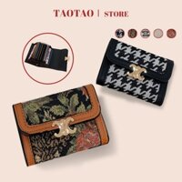 ví nữ giá rẻ ví đựng card caro ví mini thời trang nhiều khe cắm thẻ canvas