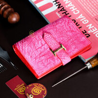 Ví nữ hàng hiệu da đà điểu A-VI- 2717 hồng nữ tính