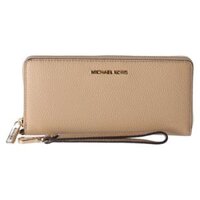 Ví Nữ Michael Kors Jet Set Travel Continental Zip Around Leather Wallet Camel