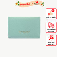 Ví Nữ Ngắn Mini Cầm Tay BATSIOE Đựng Tiền Đựng Thẻ nhỏ gọn gập 3 chất da xước cực đẹp BS09- TUKADO