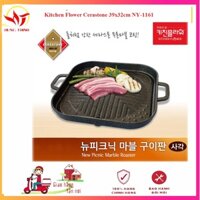 Vỉ nướng chảo nướng Hàn Quốc Kitchen Flower Cerastone 39x32cm ny1161