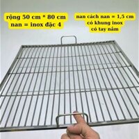 Vỉ nướng thịt rộng 50 cm * 80 cm, inox không gỉ