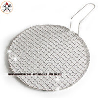Vỉ nướng tròn INOX 304 tay cầm, bo viền 5mm mắt lưới 1.8mm đường kính 29,5cm