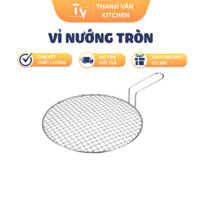 Vỉ nướng tròn inox Hàn Quốc, vỉ nướng dành cho bếp âm bàn có tay cầm tiện dụng, vỉ nướng quán ăn loại lớn | TVKITCHEN