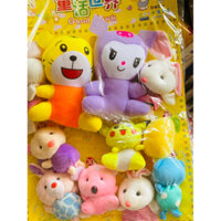 vỉ rút thăm trúng thưởng gấu bông 12 con các cỡ 144 tem