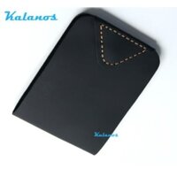 Ví sen mini da bò sáp đẹp & cao cấp handmade độc đáo màu đen  Kalanos KBN670-Den, ví da nam nữ nhỏ gọn may tay đẹp & pho