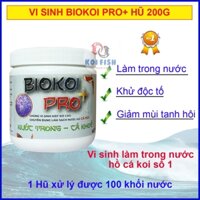 Vi sinh hồ cá koi BIOKOI PRO+ 200g giúp làm trong nước nhanh, khử độc tố (1 hũ dùng được cho 100 khối nước)