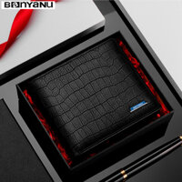 Ví tiền nam da bò ví ngang ví đứng nam nhiều ngăn bóp tiền nam da thật chính hãng BANYANU có hộp làm quà tặng sang trọng