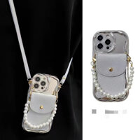 Ví tiền xu sóng kem tương thích với ốp điện thoại 15 14/13 Xiaomi 12 Redmi Note 13/K70 K60 4.2