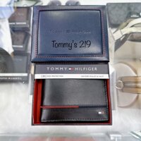 Ví Tommy Hilfiger Men's Leather Leif RFID Bifold Wallet with Flip ID, Black