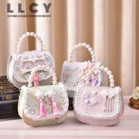 Ví trẻ em LLCY, Ví đựng tiền xu thêu phong cách Trung Quốc, Túi xách thông thường có tay cầm dễ thương