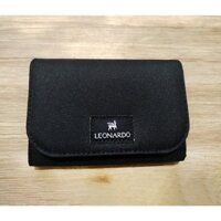 Ví Vải Nữ Nắp Gập Màu Đen Leonardo - Card Holder Mladen Wallet