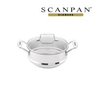 Vỉ xửng hấp inox có nắp cao cấp Scanpan Impact 161820cm 71152000, thiết kế 3 lớp, an toàn sức khỏe, hàng chính hãng