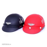 [VIA mỏ màu] Nón Bảo Hiểm Thời Trang Sơn Mờ Họa Tiết Chữ Paris – Via