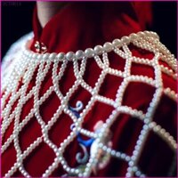 Vic Ngọc Trai Khăn Choàng Hanfu Đeo Vai Bọc Ngọc Trai Áo Hanfu Trang Sức Ngọc Trai Hạt Mũi Quấn Mũi Buổi Tối Bọc Khăn Choàng