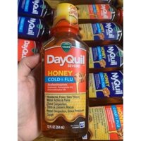 Vicks DayQuil SEVERE Honey Flavored Cold & Flu Liquid 354ml của Mỹ