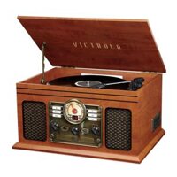Victrola Classic Turntable 6-in- 1 Nostalgic BT 3- Speed Turntable/CD/Cassett e/Radio