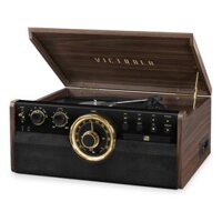 Victrola Empire 6-in-1 Mid Century Modern BT 3- Speed Turntable/CD/Cassett e/Radio