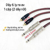 (VIDEO) 1 cặp dây cáp loa 6 ly ra AV/RCA/Hoa sen tốt - Phụ kiện âm thanh mixer, loa