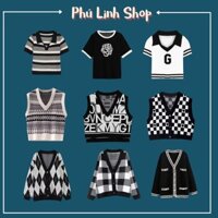 [Video+ảnh shop quay] áo len nữ TONE ĐEN TRẮNG, áo len, gile, cardigan (hàng Quảng Châu)