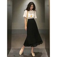 [Video ảnh thật] Chân váy dài Vintage 2 lớp siêu xinh 2 màu
