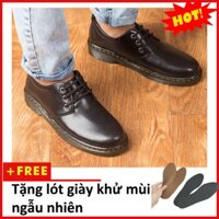 [Video- Ảnh Thật] Giày Boot Nam Ngắn Cổ Da Trơn Đen Đế Có Khâu Chắc Chắn - M353-DEN (L) sp4
