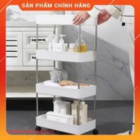 [VIDEO + ẢNH THẬT] Kệ để đồ 4 tầng có bánh xe xoay 360 độ - KT 22x40x87 cm