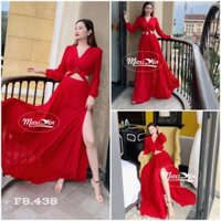 (VIDEO ẢNH THẬT) SET ĐẦM MAXI ĐỎ ÁO CROPTOP CHÂN VÁY XẺ TÀ VÁY ĐI BIỂN ĐẸP CHỤP ẢNH SANG TRỌNG SET8.438 MAXI YẾN