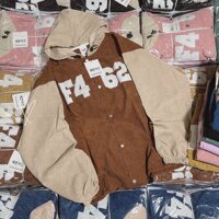Video Áo Khoác Nữ Có Nón Mũ Chất Nhung Kaki Unisex Hản Quốc Thêu F462 Nút Bấm - Kiểu Bomber Teen Học Sinh - Free size - NÂU