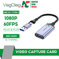 Video Capture Card VEGGIEG VZ632 (VZ624) 1080P 60FPS - Hỗ Trợ Live Stream, Ghi Hình Từ Điện Thoại, Camera, PS5, XBOX