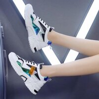 [VIDEO] Giày Thể Thao Sneaker Nữ Phối Màu Cực Sành Điệu Độn Đế Cao 5cm