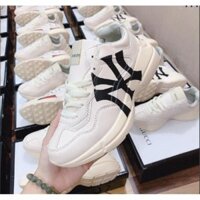 [VIDEO] Giày Thể Thao Sneaker Nữ Màu Trắng N.y, Hình Môi Đế Độn 5cm