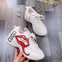 [VIDEO] Giày Thể Thao Sneaker Nữ Hình Môi, Chữ G.c Đế Độn 5cm