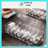 VIDEO- Hộp đựng dây sạc, cóc sạc điện thoại bằng mica trong suốt- Khay đựng remote, phụ kiện đa năng mẫu mới, sang trọng- Chọn mẫu theo ý - Có nắp