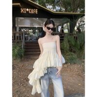 [VIDEO/ SẴN] ÁO QUÂY CÚP NGỰC VIỀN BÈO XOÈ TẦNG SANG CHẢNH ĐI BIỂN A48