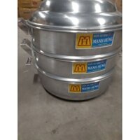 (Video Sp)Bộ xửng hấp nhôm Mạnh Hùng 3 tầng size 38 (CHÍNH HÃNG),bộ xửng hấp bánh 3 tầng ,xửng hấp bánh bao,rau,hải sản