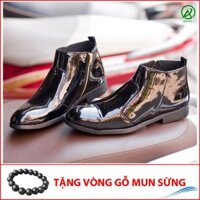 [Video Thật] Giày Chelsea Boot Nam Cổ Khóa Da Bóng Màu Đen  - CB521-bongkhoa(GM)-Kèm Vòng Gỗ Mun-tongkhosi159
