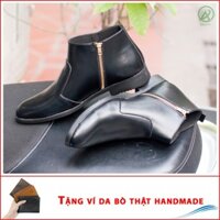 [Video Thật] Giày Chelsea Boot Nam Cổ Khóa Da Nhám Màu Đen - CB521-nhamkhoa(V)-Kèm Ví Da Bò Thật Handmade-tongkhosi159