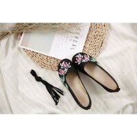 {VIDEO THẬT}.Giày thêu hoa cổ trang cao 3cm.GT112