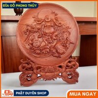 (Video)Đĩa phật di lặc (gỗ hương) đá hàng đẹp chính hãng