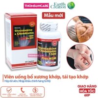 Viên bổ khớp Glucosamine & Chondroitin 1500 plus MSM 60v, giúp dưỡng khớp, giảm đau nhức từ nghệ, glucosamin Thomsoncare