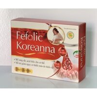 Viên Bổ Máu FEFOLIC  KOREANNA - Hộp 60 Viên - Bổ Sung Fe, Acid Folic Cho Cơ Thể, Giảm Nguy Cơ Thiếu Máu Do Thiếu Sắt, Vinaphar
