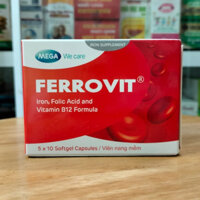 Viên bổ máu Ferrovit MEGA We care phòng ngừa thiếu máu do thiếu sắt (5 vỉ x 10 viên)
