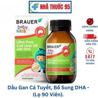 Viên Bổ Não Cho Bé Brauer Baby & Kids Ultra Pure Cod Liver Oil with DHA- Phát Triển Miễn Dịch Lọ 90v