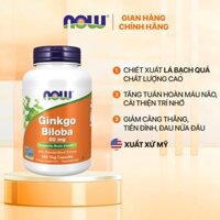 Viên bổ não của Mỹ Ginkgo Biloba Now (240 viên) tăng tuần hoàn máu não, hỗ trợ trí nhớ, giảm đau đầu