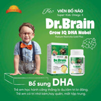 Viên bổ não Dr.Brain_Viên kẹo nhai vị sữa,Lọ50 viên,Giúp phát triển não bộ, tăng khả năng tập trung,tốt cho thị lực