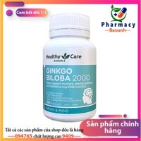 Viên bổ não Healthy Care Ginkgo Biloba 2000 của ÚC lọ 100 viên - giúp tăng cường tuần hoàn máu lên não, giảm đau đầu