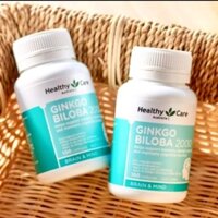 Viên bổ não Úc Gingko Biloba/HealthyCare/ tăng cường trí nhớ/cải thiện giấc ngủ/ lọ 100 viên