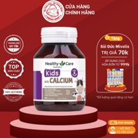 Viên bổ sung canxi cho bé Healthy Care Milk Calcium 60 viên Úc hỗ trợ phát triển khung xương, đẩy lùi biếng ăn, khóc đêm